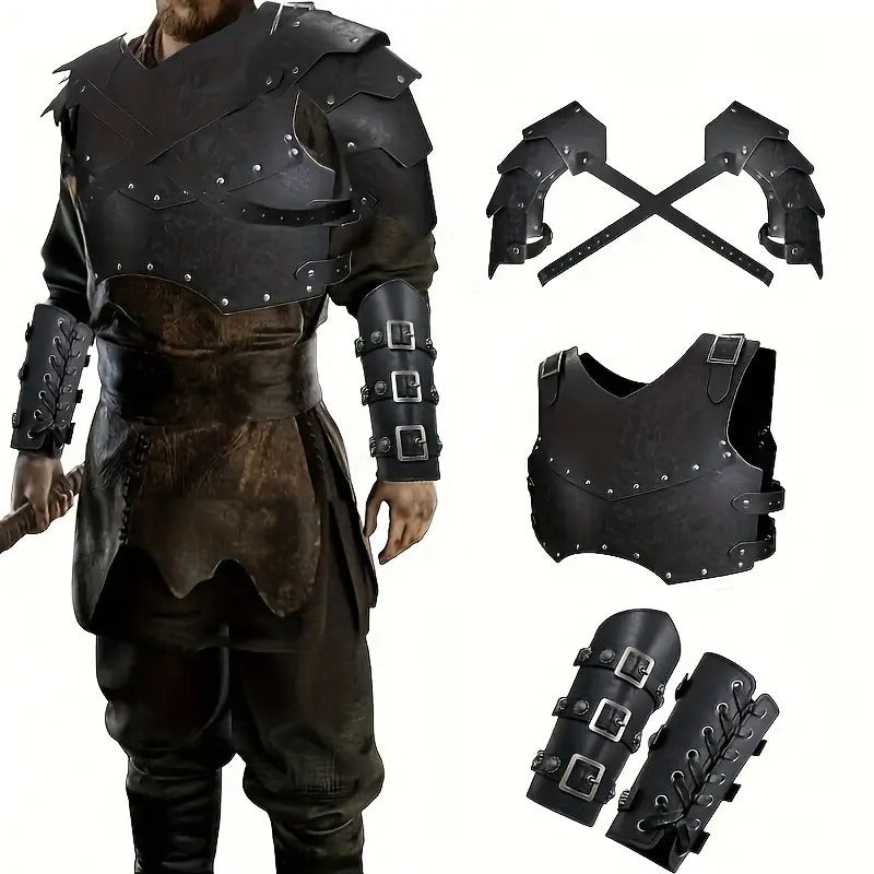 medieval double pauldron leather chest - Temu