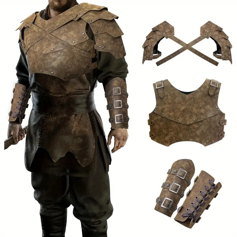 medieval double pauldron leather chest - Temu